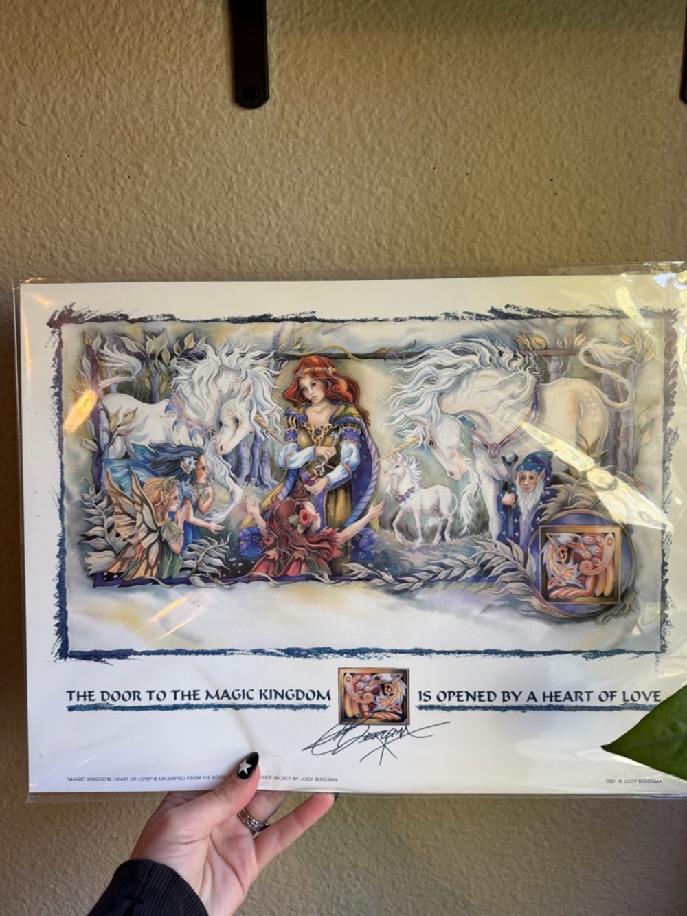 Jody Bergsma Fantasy Unicorn Wizard Fairy Art Print with Soft Pastel Colors